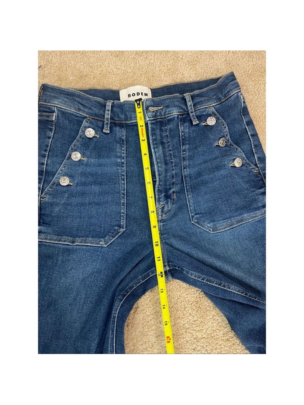 Boden Button Detail Straight Jeans, 30W 32L - Picture 9 of 16